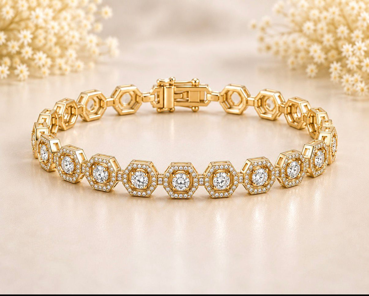 Octagon Halo Bracelet
