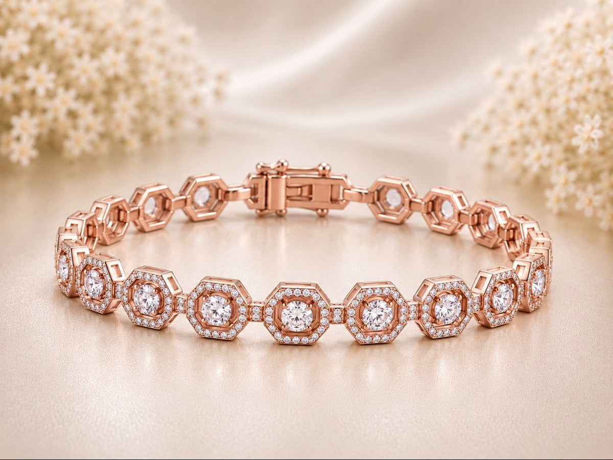 Octagon Halo Bracelet