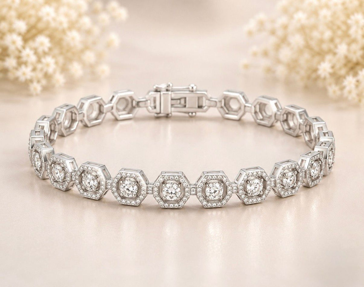 Octagon Halo Bracelet