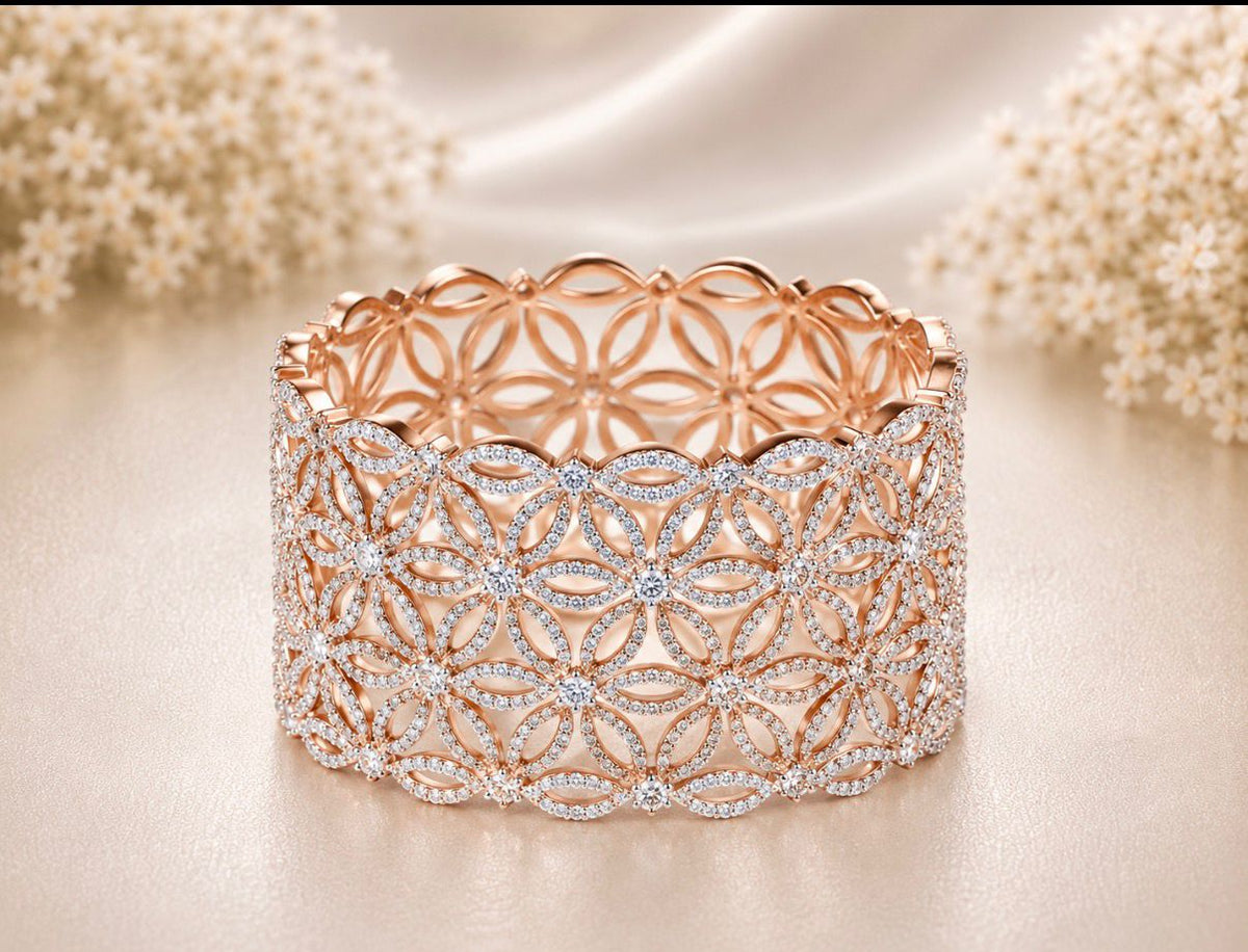 Diamond Blossoms Vintage Bracelet