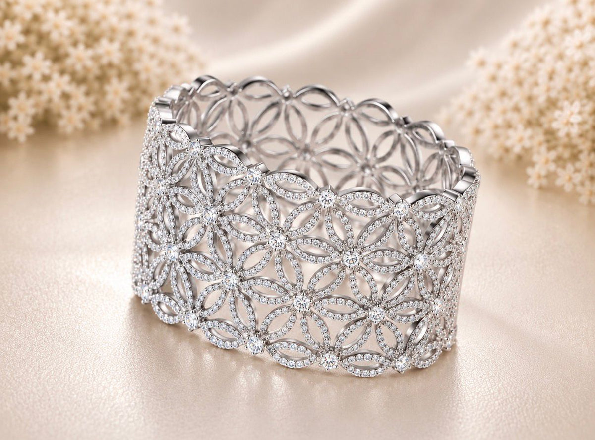 Diamond Blossoms Vintage Bracelet