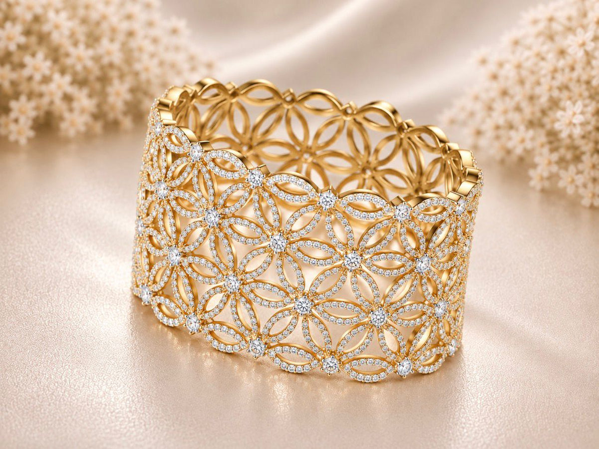 Diamond Blossoms Vintage Bracelet