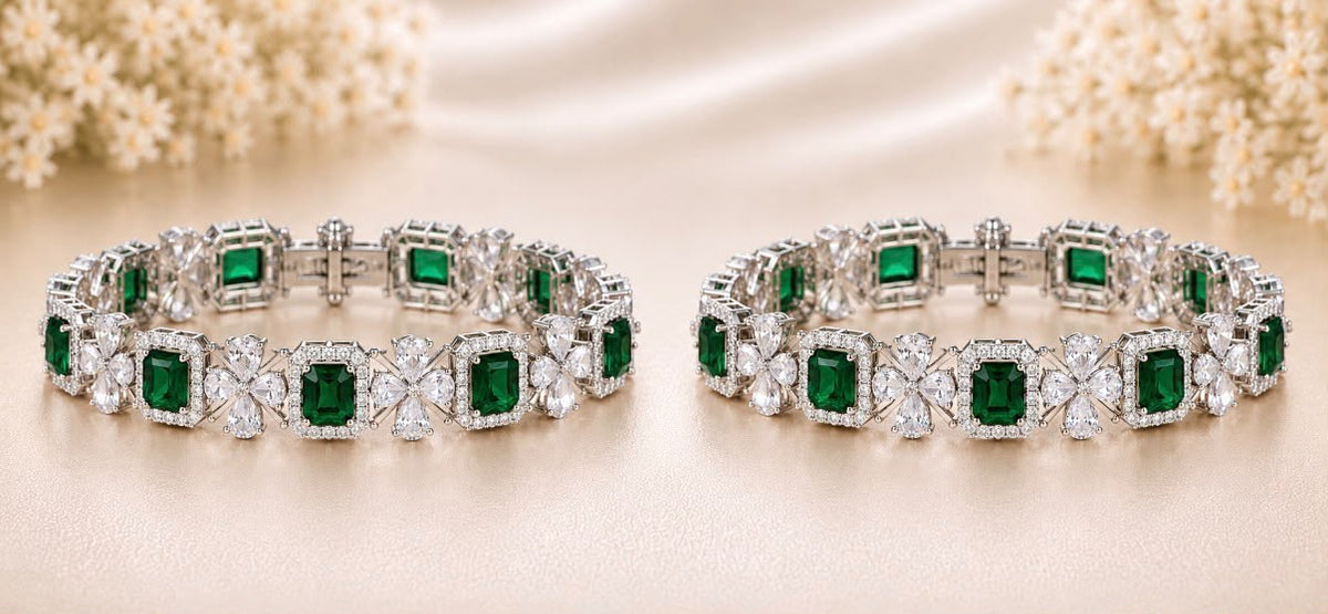 Emerald Blossom Bangles
