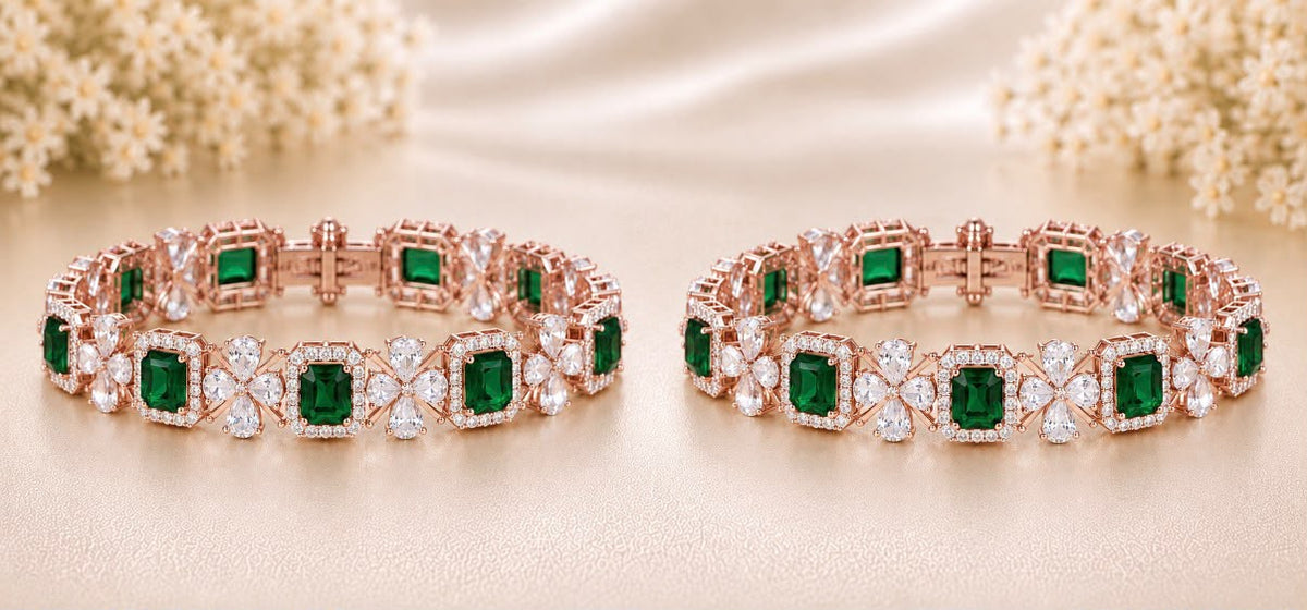 Emerald Blossom Bangles
