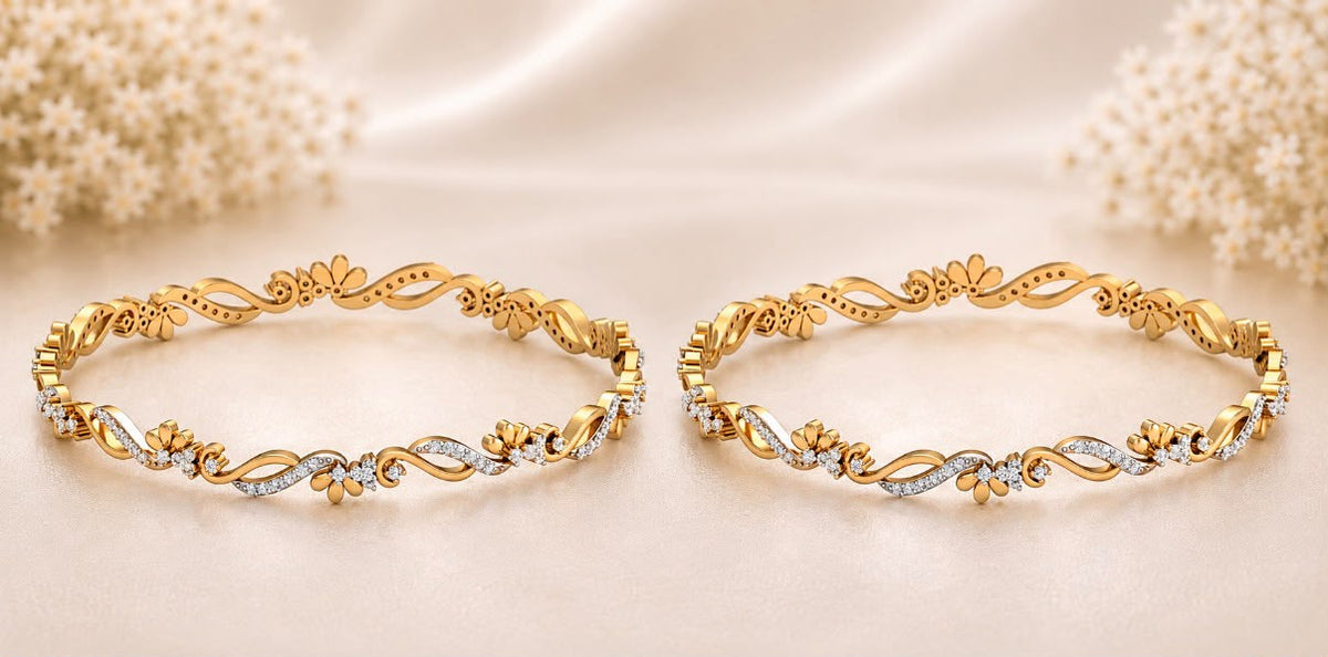 Dancing Vine Diamond Bangles