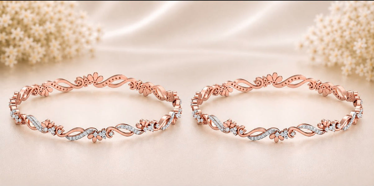 Dancing Vine Diamond Bangles