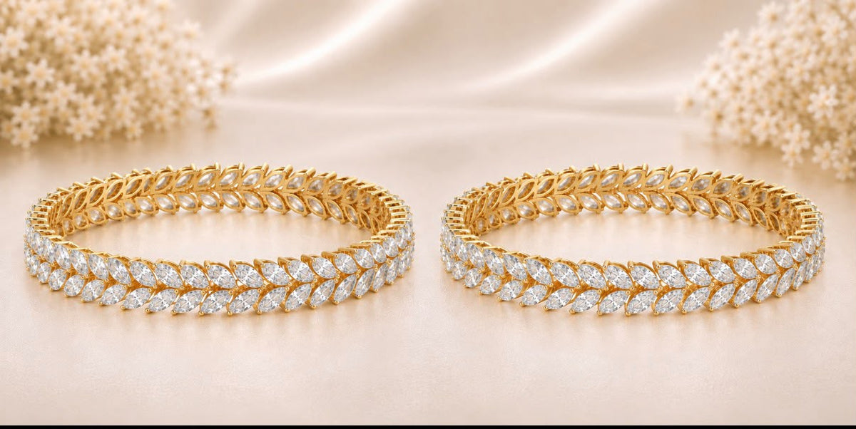 Diamond Laurel Bangles