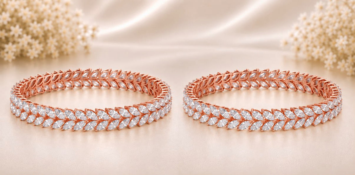 Diamond Laurel Bangles