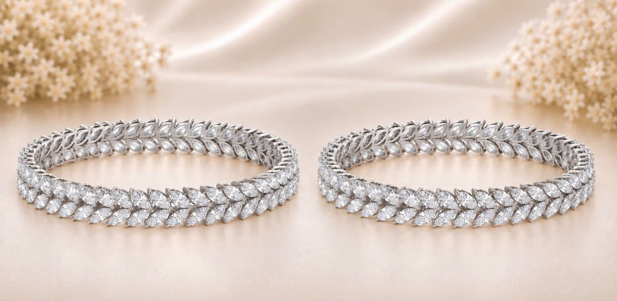 Diamond Laurel Bangles