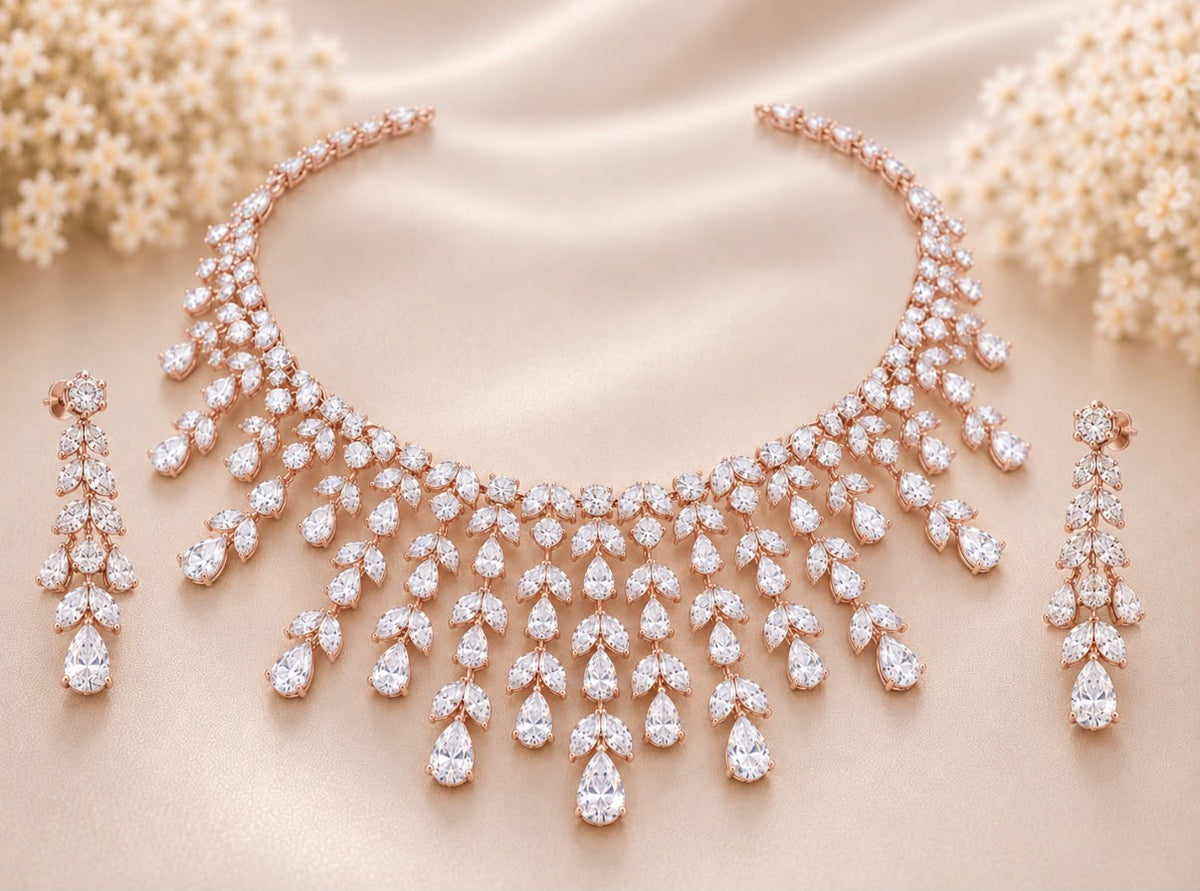 Pear Cascado Necklace Set