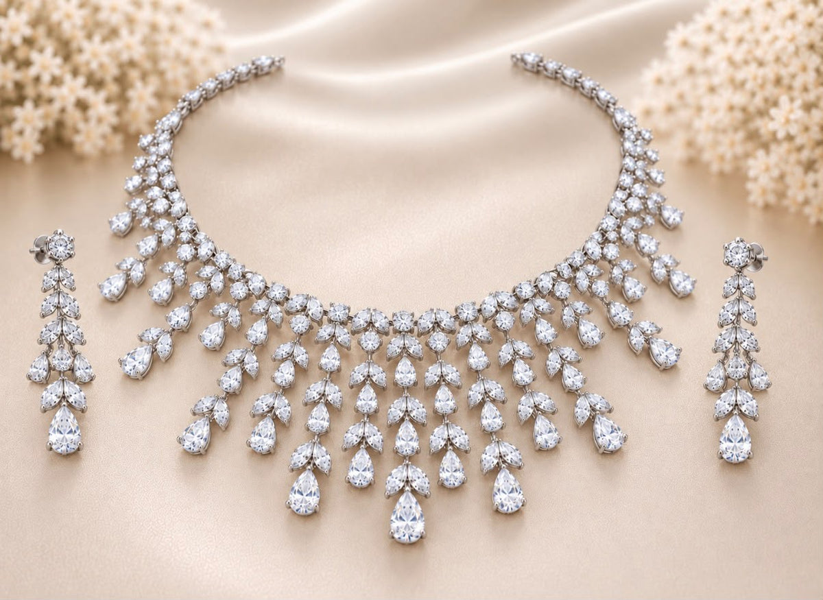 Pear Cascado Necklace Set