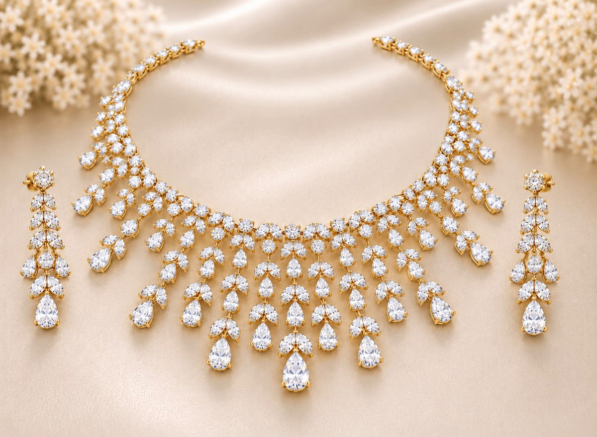 Pear Cascado Necklace Set
