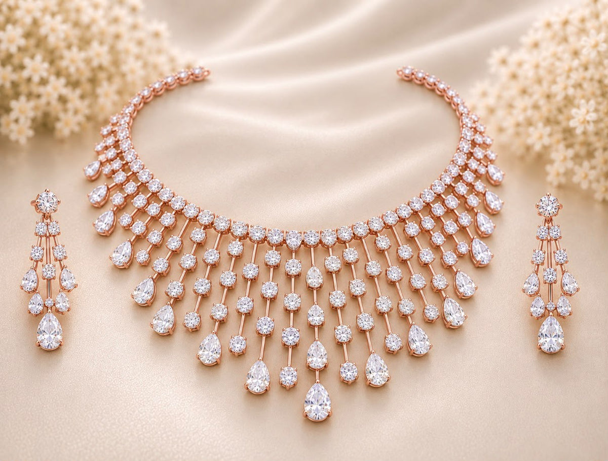 Diamond Rain Necklace Set