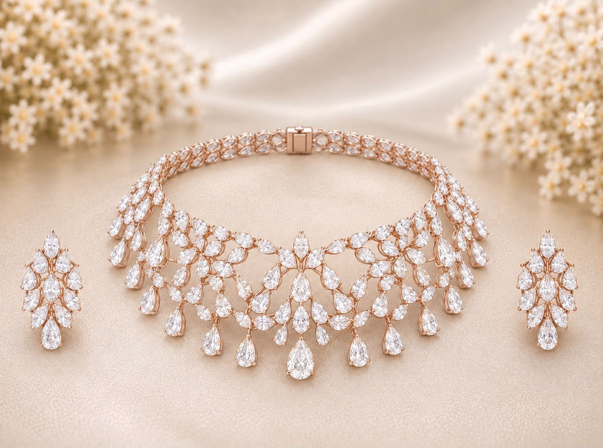 Diamond Vine Necklace Set