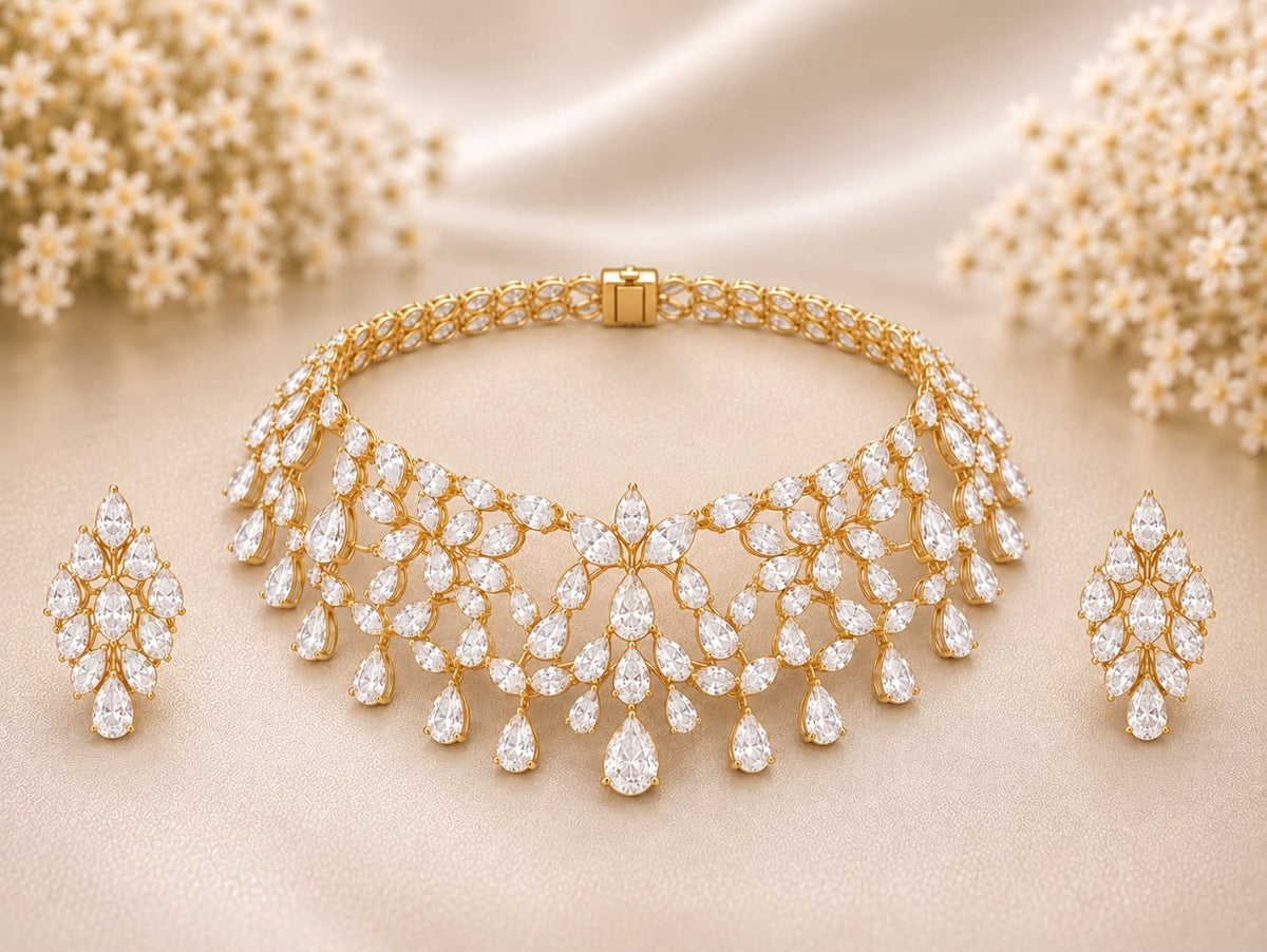 Diamond Vine Necklace Set