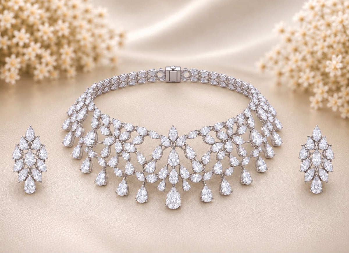Diamond Vine Necklace Set