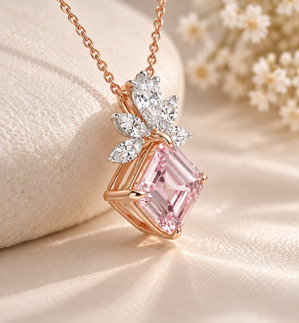 Roseate Lotus Diamond Pendant