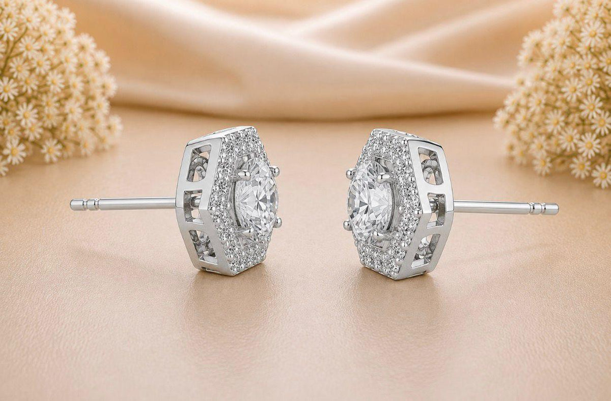 Hexa Halo Studs
