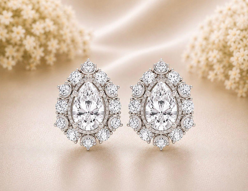 Pear Crown Earrings