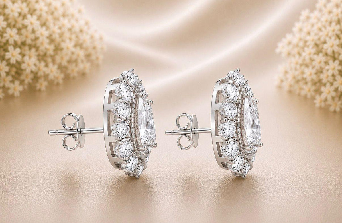 Pear Crown Earrings