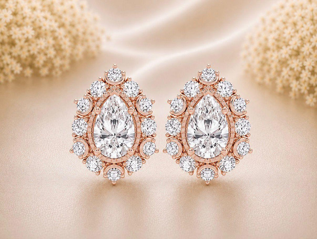 Pear Crown Earrings