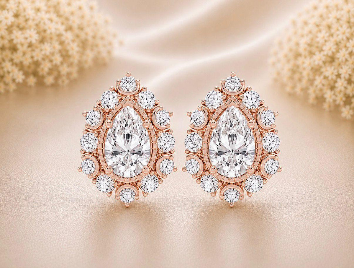 Pear Crown Earrings