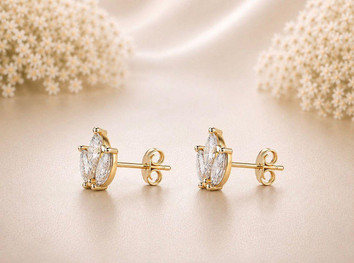 Marquise Tiara Studs