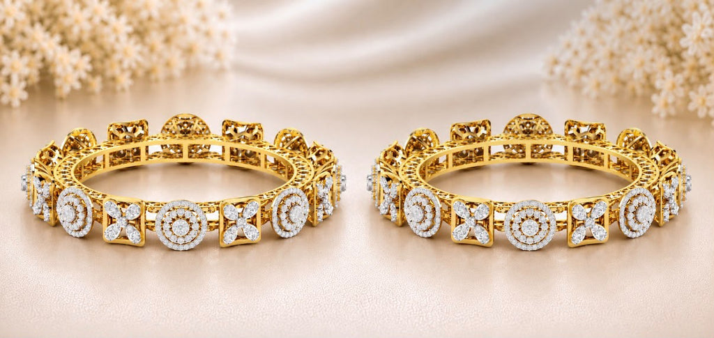 Diamond Rosette Bangles