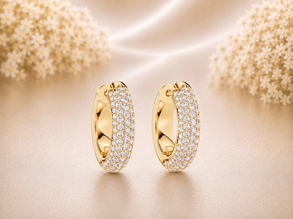 Diamond Pave Hoops