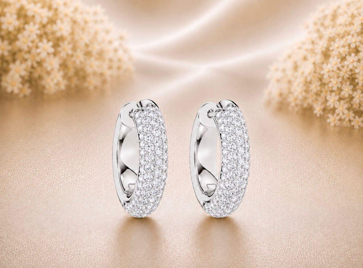 Diamond Pave Hoops