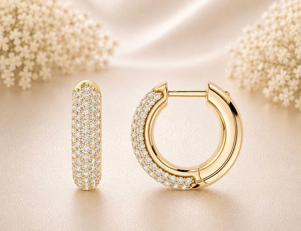 Diamond Pave Hoops
